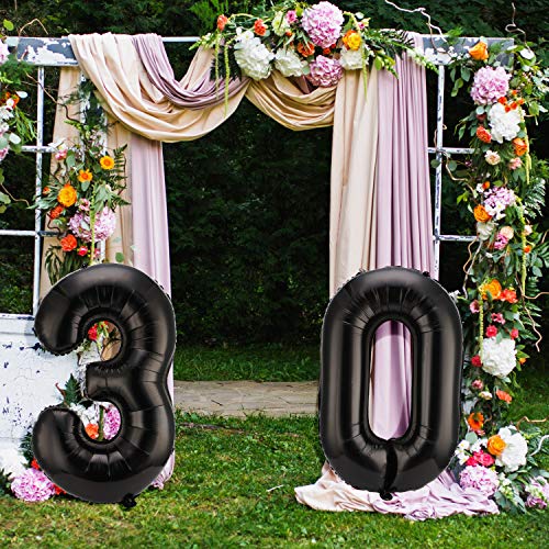 42 Inch Number 30 Balloons Jumbo 30 Foil Party Balloons Giant Number 30 Balloons for 30th Birthday Party Decorations and 30th Anniversary Event (Black) 42 Inch Number 30 Balloons Jumbo 30 Foil Party Balloons Giant Number 30 Balloons for 30th Birthday Party Decorations and 30th Anniversary Event (Black)